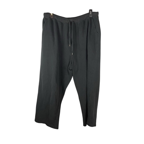 Woman Within Black Fleece Drawstring Sweatpants Size 2X (26/28) - Picture 1 of 5